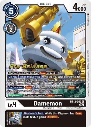 Damemon (BT12-063) - Across Time Pre-Release Cards Foil