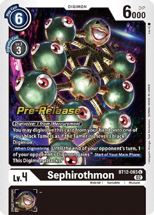 Sephirothmon (BT12-065) - Across Time Pre-Release Cards