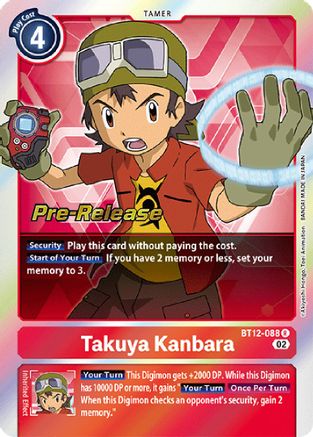 Takuya Kanbara (BT12-088) - Across Time Pre-Release Cards Foil