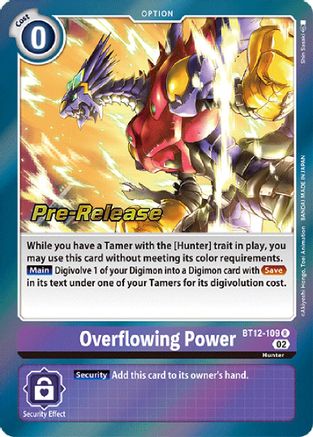 Overflowing Power (BT12-109) - Across Time Pre-Release Cards Foil