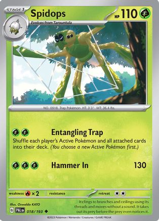 Spidops 018 - Reverse Holofoil SV02 Paldea Evolved - Uncommon