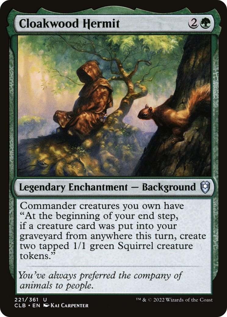 Cloakwood Hermit (CLB-221) - Commander Legends: Battle for Baldur's Gate