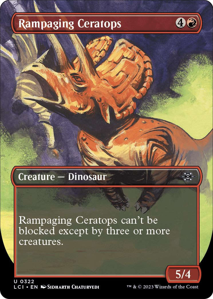 Rampaging Ceratops (Borderless) (LCI-322) - The Lost Caverns of Ixalan Foil