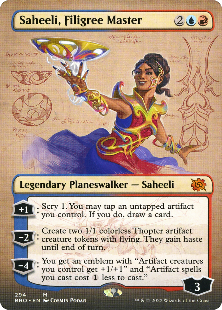 Saheeli, Filigree Master (Borderless) (BRO-294) - The Brothers' War Foil