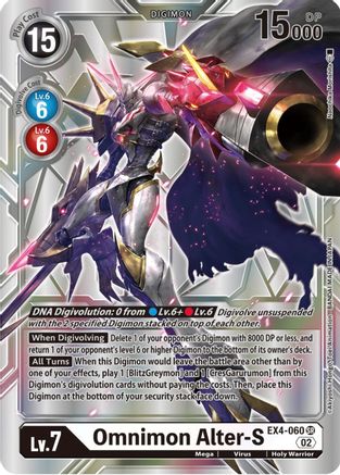 Omnimon Alter-S (Silver Alternate Art) (EX4-060) - Alternative Being Booster Foil