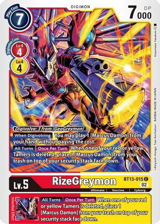 RizeGreymon (BT13-015) - Versus Royal Knights