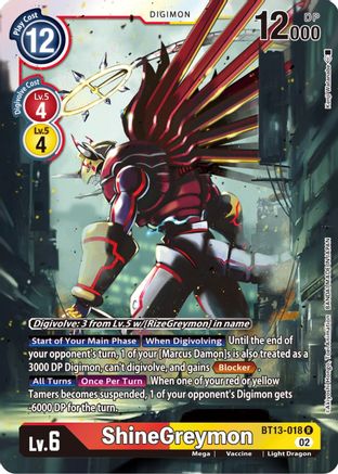 ShineGreymon (BT13-018) - Versus Royal Knights Foil