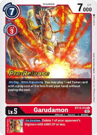 Garudamon (BT13-014) - Versus Royal Knights Pre-Release Cards Foil
