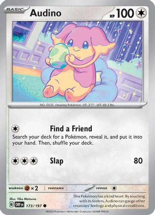 Audino 173 - Reverse Holofoil SV03 Obsidian Flames - Common