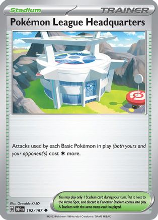 Pokemon League Headquarters 192 - Reverse Holofoil SV03 Obsidian Flames - Uncommon