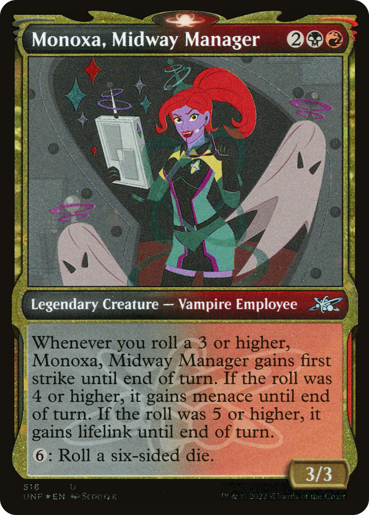 Monoxa, Midway Manager (Showcase) (Galaxy Foil) (UNF-516) - Unfinity: (Showcase) Foil