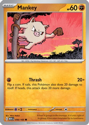 Mankey 056 - Reverse Holofoil SV Scarlet & Violet 151 - Common