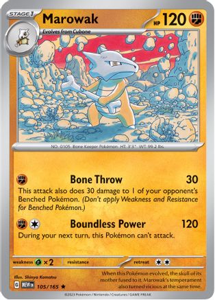 Marowak 105 - Reverse Holofoil SV Scarlet & Violet 151 - Rare