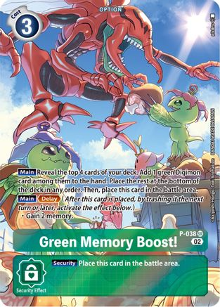 Green Memory Boost! - P-038 (Digimon Adventure Box 2) (P-038) - Digimon Promotion Cards Foil