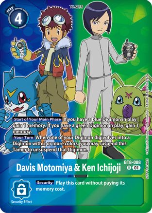 Davis Motomiya & Ken Ichijoji (Tamer Party Pack -The Beginning-) (BT8-088) - New Awakening Foil
