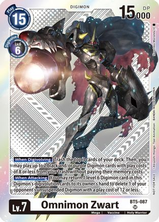 Omnimon Zwart (Starter Deck 15 & 16 Pre-Release Winner) (BT5-087) - Battle of Omni Foil