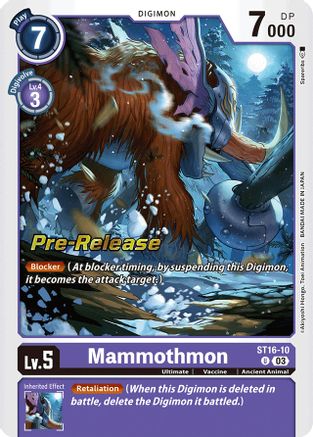 Mammothmon (ST16-10) - Starter Deck 16: Wolf of Friendship Pre-Release Cards Foil
