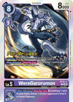 WereGarurumon (ST16-11) - Starter Deck 16: Wolf of Friendship Pre-Release Cards Foil