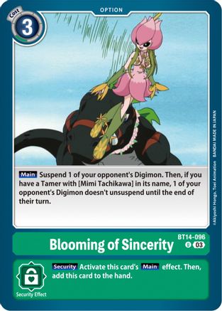 Blooming of Sincerity (BT14-096) - Blast Ace