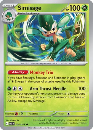 Simisage 005 - Reverse Holofoil SV04 Paradox Rift - Uncommon