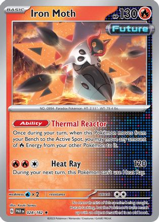 Iron Moth 028/182 - Reverse Holofoil SV04 Paradox Rift - Rare