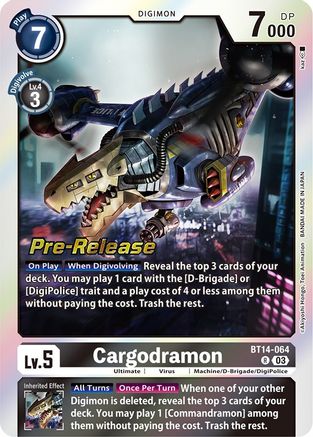 Cargodramon (BT14-064) - Blast Ace Pre-Release Cards Foil