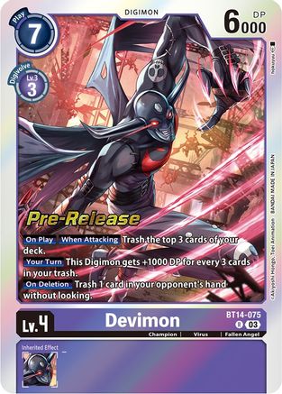 Devimon (BT14-075) - Blast Ace Pre-Release Cards Foil
