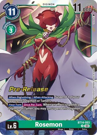 Rosemon (BT14-053) - Blast Ace Pre-Release Cards Foil