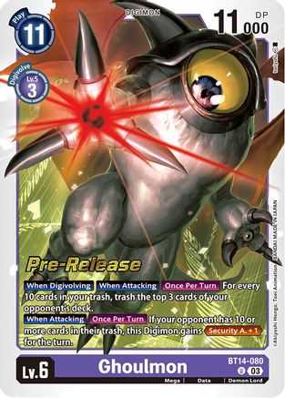 Ghoulmon (BT14-080) - Blast Ace Pre-Release Cards Foil