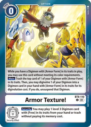 Armor Texture! (Blast Ace Double Pack Set) (BT8-110) - New Awakening Foil