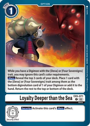 Loyalty Deeper than the Sea (EX5-071) - Animal Colosseum