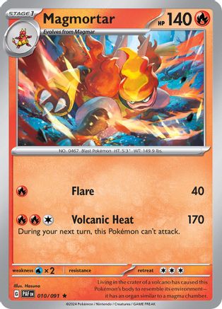 Magmortar 010 - Reverse Holofoil SV Paldean Fates - Rare
