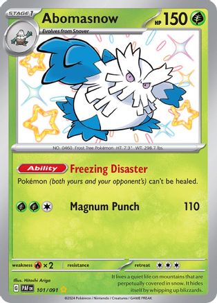 Abomasnow 101 - Holofoil SV Paldean Fates - Shiny Rare