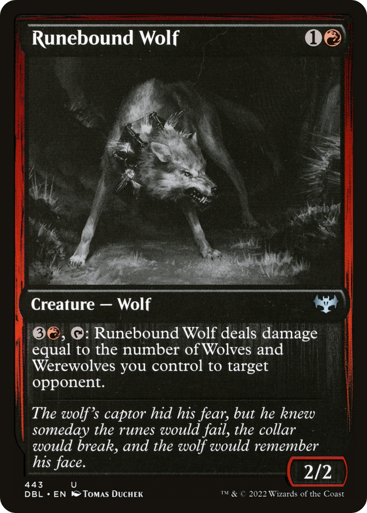 Runebound Wolf (DBL-443) - Innistrad: Double Feature Foil