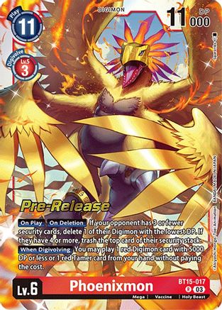 Phoenixmon (BT15-017) - Exceed Apocalypse Pre-Release Cards Foil
