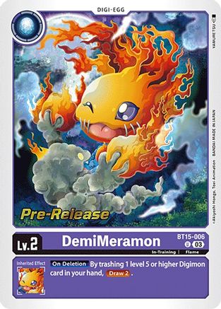 DemiMeramon (BT15-006) - Exceed Apocalypse Pre-Release Cards Foil