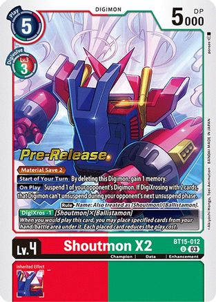 Shoutmon X2 (BT15-012) - Exceed Apocalypse Pre-Release Cards Foil