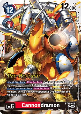 Cannondramon (BT15-018) - Exceed Apocalypse Pre-Release Cards Foil