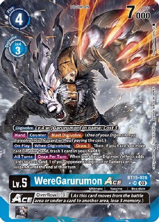 WereGarurumon ACE (Alternate Art) (BT15-026) - Exceed Apocalypse Foil