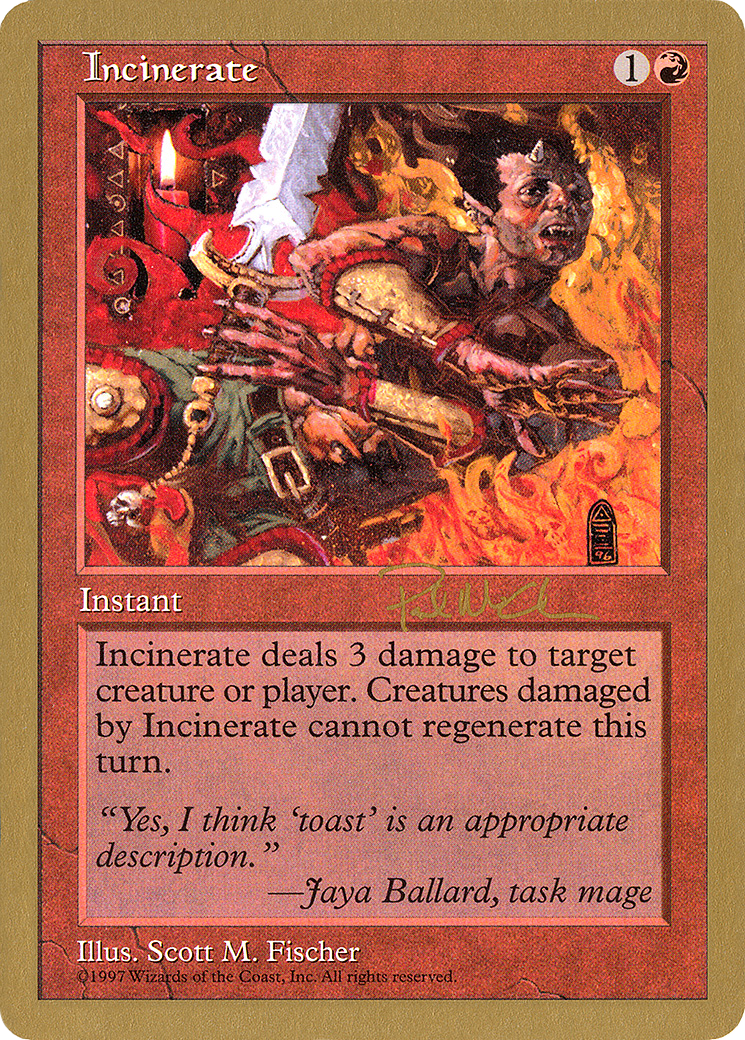 Incinerate - 1997 Paul McCabe (5ED) (WCD-) - World Championship Decks 1997