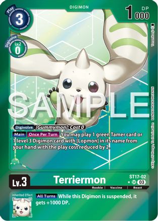 Terriermon (Advanced Deck Set Double Typhoon Secret Pack) (ST17-02) - Starter Deck 17: Double Typhoon Advanced Deck Set Foil
