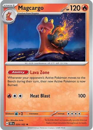 Magcargo 029 - Reverse Holofoil SV05 Temporal Forces - Rare