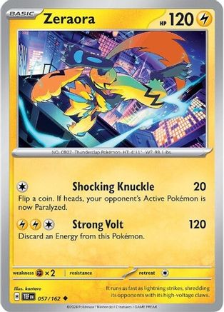 Zeraora 057 - Reverse Holofoil SV05 Temporal Forces - Uncommon