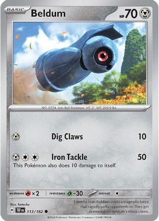 Beldum 113 - Reverse Holofoil SV05 Temporal Forces - Common