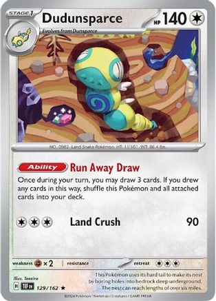 Dudunsparce 129 - Reverse Holofoil SV05 Temporal Forces - Rare