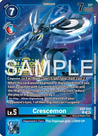 Crescemon (2024 Regionals Champion) (EX5-020) - Animal Colosseum Foil