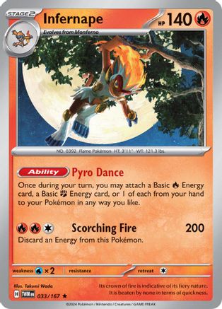 Infernape 033/167 - Reverse Holofoil SV06 Twilight Masquerade - Rare