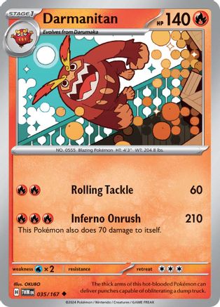 Darmanitan 035 - Reverse Holofoil SV06 Twilight Masquerade - Uncommon