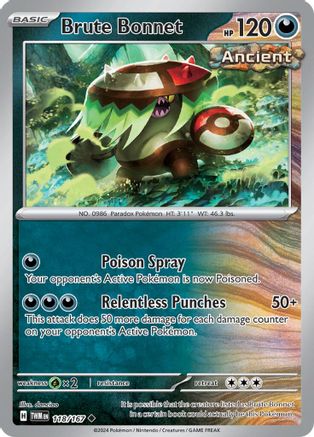 Brute Bonnet 118 - Reverse Holofoil SV06 Twilight Masquerade - Uncommon
