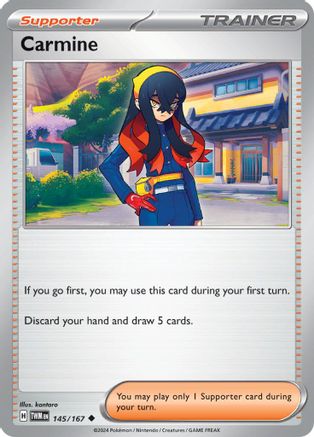 Carmine 145/167 - Reverse Holofoil SV06 Twilight Masquerade - Uncommon